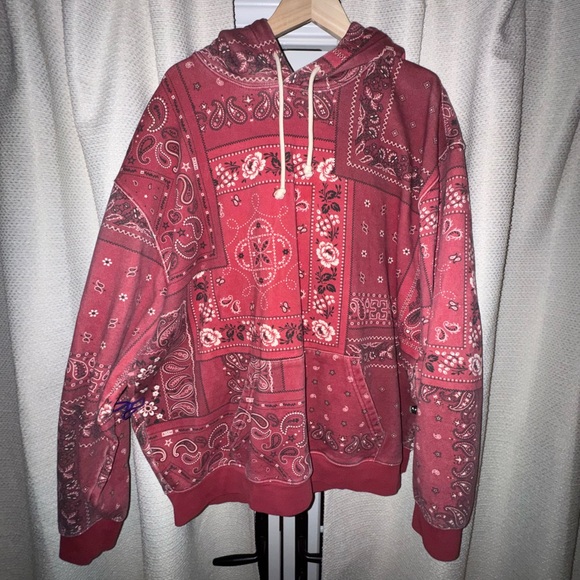 Kith Maroon Bandana Pattern Hoodie - Picture 1 of 4